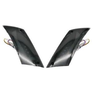 Turn signal lights rear - LED Tube Red Stripe - Smoke Glass - Piaggo Zip