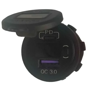 Quick Charge (QC3.0) en Power Delivery (PD3.0) - USB lader / aansluiting met dubbele USB poort en Voltmeter