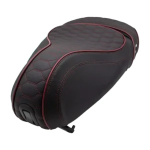 Original Duo Buddyseat - Black / Red Audi RS Pattern Stitching - Fits Sprint / Primavera - 1B004482000C2