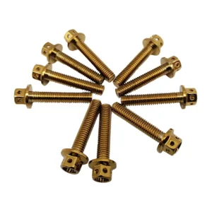 Flanschschrauben - M6 x 30 - Kurbelgehäuseabdeckung - Sprint / Primavera / Zip - Gold - per 10 Stück