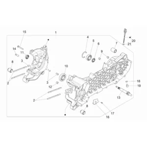 02. Vespa Sprint 50 IGET 4T 3V Euro4 - 45 km/h - 2018-2021 - ZAPCA0101 - Onderdelen Carter