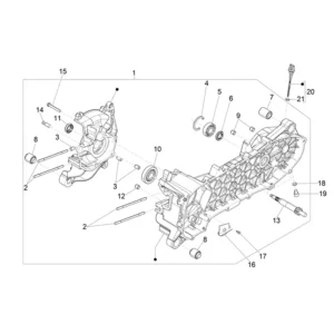 02. Vespa Sprint 50 IGET 4T 3V Euro5 - 45 km/h - 2019-2022 - ZAPCD0101 - Onderdelen Carter