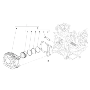 04. Vespa Sprint 50 IGET 4T 3V Euro5 - 45 km/h - 2019-2022 - ZAPCD0101 - Parts Cylinder - Piston