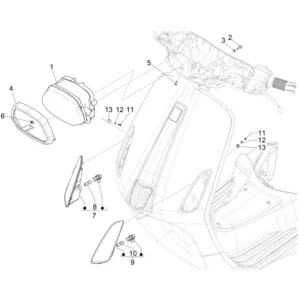 47. Vespa Sprint 50 IGET 4T 3V Euro5 - 45 km/h - 2019-2022 - ZAPCD0101 - Onderdelen Koplamp - Knipperlicht Voor
