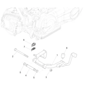 22. Vespa Sprint 50 IGET 4T 3V Euro5 - 45 km/h - 2019-2022 - ZAPCD0101 - Onderdelen Middenstandaard