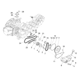 11. Vespa Sprint 50 IGET 4T 3V Euro5 - 45 km/h - 2019-2022 - ZAPCD0101 - Onderdelen Oliepomp