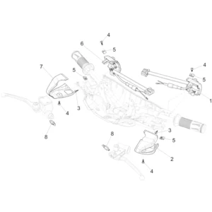 46. Vespa Sprint 50 IGET 4T 3V Euro5 - 45 km/h - 2019-2022 - ZAPCD0101 - Onderdelen Schakelaars