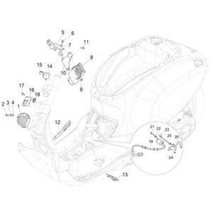 50. Vespa Sprint 50 IGET 4T 3V Euro5 - 45 km/h - 2019-2022 - ZAPCD0101 - Onderdelen Spanningsregelaar - Bobine