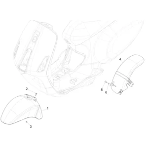 27. Vespa Sprint 50 IGET 4T 3V Euro5 - 45 km/h - 2019-2022 - ZAPCD0101 - Teile Kotflügel