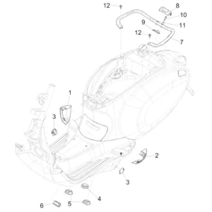 26. Vespa Sprint 50 IGET 4T 3V Euro5 - 45 km/h - 2019-2022 - ZAPCD0101 - Teile Seitenscheiben
