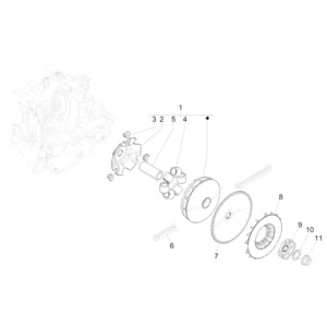 08. Vespa Sprint 50 IGET 4T 3V Euro5 - 45km/h - 2019-2022 - ZAPCD0101 - Onderdelen Variateur