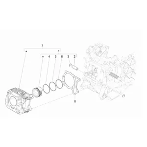 04. Vespa Sprint 50 IGET 4T 3V Euro4 - 45 km/h - 2018-2021 - ZAPCA0101 - Onderdelen Cilinder - Zuiger