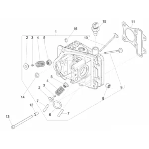 05. Vespa Sprint 50 IGET 4T 3V Euro4 - 45 km/h - 2018-2021 - ZAPCA0101 - Parts Cylinder Head