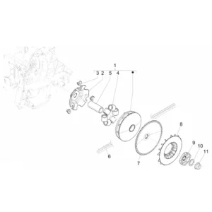 08. Vespa Sprint 50 IGET 4T 3V Euro4 - 45km/h - 2018-2021 - ZAPCA0101 - Onderdelen Variateur