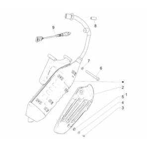 18. Vespa Sprint 50 IGET 4T 3V Euro5 - 25 km/h - 2019-2022 - ZAPCD0201 - Onderdelen Uitlaat