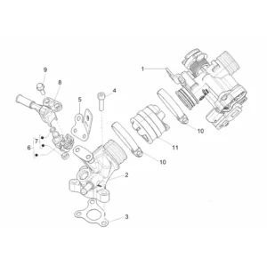 17. Vespa Sprint 50 IGET 4T 3V Euro5 - 25 km/h - 2019-2022 - ZAPCD0201 - Onderdelen Gasklephuis