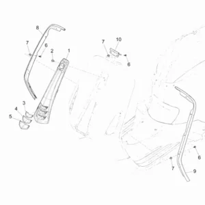 23. Vespa Sprint 50 IGET 4T 3V Euro4 - 45 km/h - 2018-2021 - ZAPCA0101 - Onderdelen Bekleding Voor