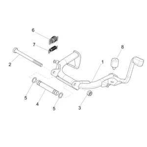 22. Vespa Sprint 50 IGET 4T 3V Euro4 - 45 km/h - 2018-2021 - ZAPCA0101 - Onderdelen Middenstandaard