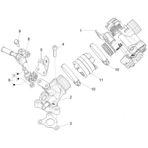 17. Vespa Sprint 50 IGET 4T 3V Euro5 - 45 km/h - 2019-2022 - ZAPCD0101 - Onderdelen Gasklephuis