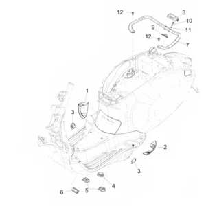 26. Vespa Sprint 50 IGET 4T 3V Euro4 - 45 km/h - 2018-2021 - ZAPCA0101 - Onderdelen Zijschermen