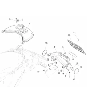 29. Vespa Sprint 50 IGET 4T 3V Euro4 - 45 km/h - 2018-2021 - ZAPCA0101 - Teile Kotflügel hinten