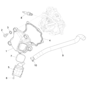 7. Vespa GTS 300 - Euro5 - 2023 - ZAPMD3103 / ZAPMD3104 - Onderdelen Cilinderkopdeksel