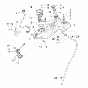 35. Vespa Sprint 50 IGET 4T 3V Euro5 - 25 km/h - 2019-2022 - ZAPCD0201 - Onderdelen Benzinetank