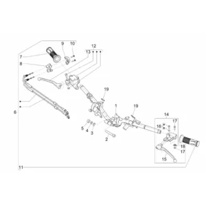38. Vespa Sprint 50 IGET 4T 3V Euro5 - 25 km/h - 2019-2022 - ZAPCD0201 - Onderdelen Hoofdremcilinder - Stuur