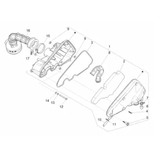 19. Vespa Sprint 50 IGET 4T 3V Euro5 - 25 km/h - 2019-2022 - ZAPCD0201 - Onderdelen Luchtfilter