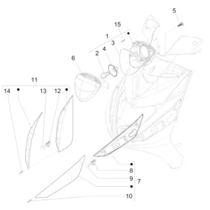 46. Piaggio Zip 50 IGET 4T 3V Euro5 - 45 km/h - 2021-2023 - LBMCD2100 - Parts Headlight - Front Winkers