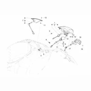48. Vespa Sprint 50 IGET 4T 3V Euro4 - 45 km/h - 2018-2021 - ZAPCA0101 - Onderdelen Achterlicht - Knipperlicht Achter