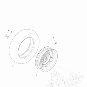 43. Vespa Sprint 50 IGET 4T 3V Euro5 - 25 km/h - 2019-2022 - ZAPCD0201 - Onderdelen Achterwiel