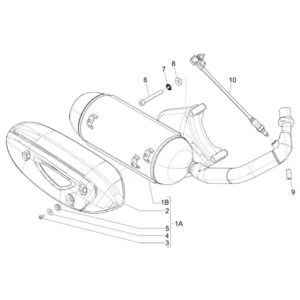 18. Piaggio Zip 50 IGET 4T 3V Euro5 - 25 km/h - 2021-2023 - LBMCD2200 - Onderdelen Uitlaat