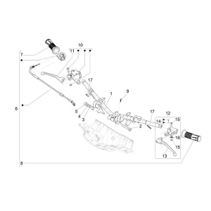 38. Vespa Sprint 50 IGET 4T 3V Euro4 - 45 km/h - 2018-2021 - ZAPCA0101 - Onderdelen Hoofdremcilinder - Stuur