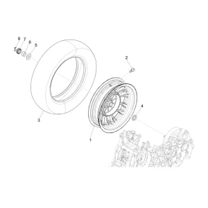 43. Vespa Sprint 50 IGET 4T 3V Euro4 - 45 km/h - 2018-2021 - ZAPCA0101 - Onderdelen Achterwiel