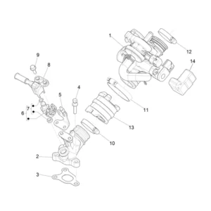 17. Vespa Sprint 50 IGET 4T 3V Euro4 - 45 km/h - 2018-2021 - ZAPCA0101 - Onderdelen Gasklephuis
