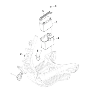 49. Vespa Sprint 50 IGET 4T 3V Euro4 - 45 km/h - 2018-2021 - ZAPCA0101 - Onderdelen Accu - Startrelais - Claxon