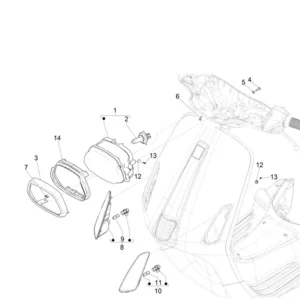 47. Vespa Sprint 50 IGET 4T 3V Euro4 - 45 km/h - 2018-2021 - ZAPCA0101 - Onderdelen Koplamp - Knipperlicht Voor