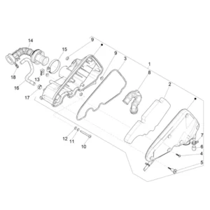 19. Vespa Sprint 50 IGET 4T 3V Euro4 - 45 km/h - 2018-2021 - ZAPCA0101 - Onderdelen Luchtfilter
