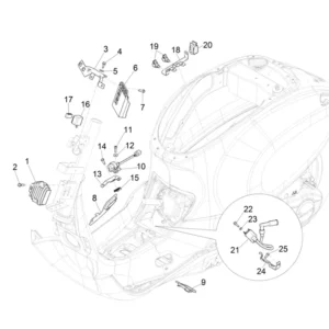50. Vespa Sprint 50 IGET 4T 3V Euro4 - 45 km/h - 2018-2021 - ZAPCA0101 - Onderdelen Spanningsregelaar - Bobine