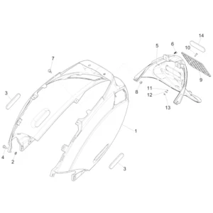 28. Piaggio Zip 50 IGET 4T 3V Euro5 - 45 km/h - 2021-2023 - LBMCD2100 - Teile Heckflügel - Nummernschildhalter