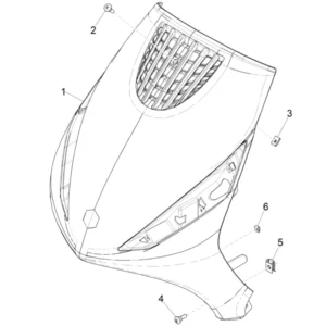 22. Piaggio Zip 50 IGET 4T 3V Euro5 - 25 km/h - 2021-2023 - LBMCD2200 - Onderdelen  Bekleding Voor