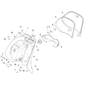 23. Piaggio Zip 50 IGET 4T 3V Euro5 - 25 km/h - 2021-2023 - LBMCD2200 - Onderdelen Binnenbekleding