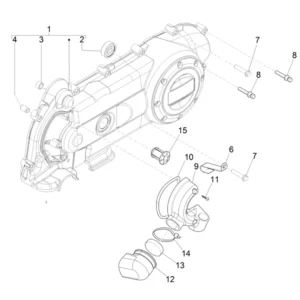 10. Piaggio Zip 50 IGET 4T 3V Euro5 - 45 km/h - 2021-2023 - LBMCD2100 - Parts Crankcase Cover.