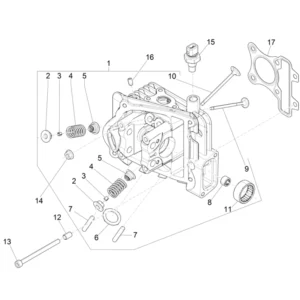05. Piaggio Zip 50 IGET 4T 3V Euro5 - 25 km/h - 2021-2023 - LBMCD2200 - Onderdelen Cilinderkop