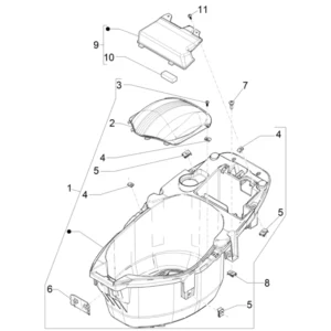 27. Piaggio Zip 50 IGET 4T 3V Euro5 - 45 km/h - 2021-2023 - LBMCD2100 - Teile Helmbox