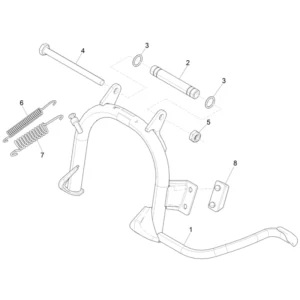 21. Piaggio Zip 50 IGET 4T 3V Euro5 - 45 km/h - 2021-2023 - LBMCD2100 - Teile Mittelständer - Seitenständer