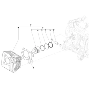04. Piaggio Zip 50 IGET 4T 3V Euro5 - 25 km/h - 2021-2023 - LBMCD2200 - Onderdelen Cilinder Zuiger