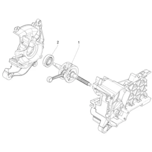 03. Piaggio Zip 50 IGET 4T 3V Euro5 - 25 km/h - 2021-2023 - LBMCD2200 - Onderdelen Krukas
