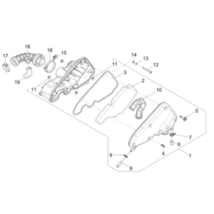 19. Vespa Sprint 50 IGET 4T 3V Euro5 - 45 km/h - Facelift 2024 - ZAPCD0103 - Onderdelen Luchtfilter